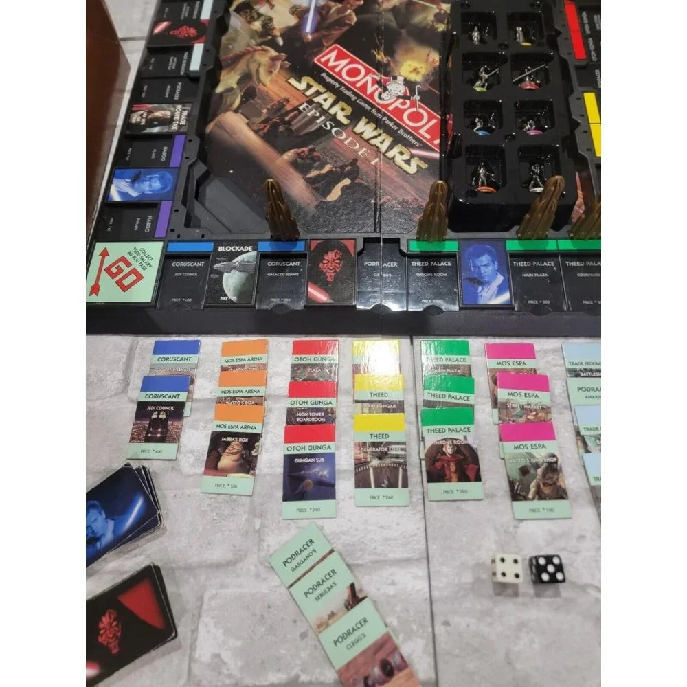Monopoly Star Wars Episode 1 3D Collectors Edition Board‎ Game 1999 Complete